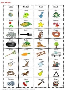 r blends speech therapy worksheets