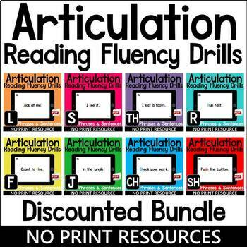 Preview of Articulation Reading Fluency Phrases & Sentences BUNDLE | Speech Therapy