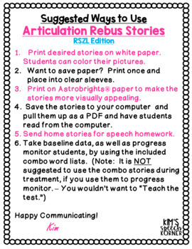 Articulation Activities Rebus Stories K G F And V Print And Go