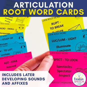 Preview of Articulation Root Word Cards