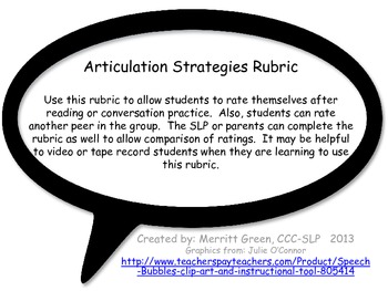 Preview of Articulation Rubric