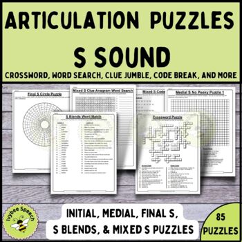 Preview of Articulation S Activities Puzzles for Older Students