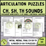 Articulation SH CH TH 300 Speech Therapy Puzzles Older Students