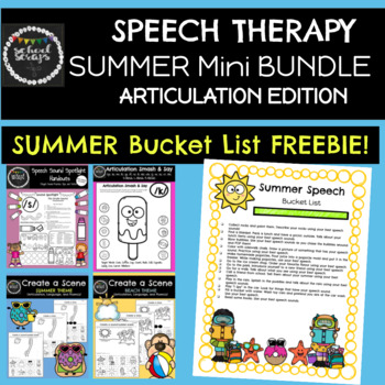 Preview of Summer Speech Therapy / Articulation Mini Bundle