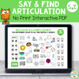 Articulation Say and Find NO-PRINT Activity for S and Z