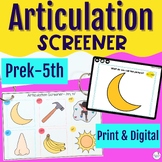 Articulation Speech Screener For Elementary SLPs - Digital