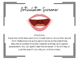 Articulation Screener: PDF Slides/Pages