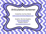 Articulation Screener (All sounds)