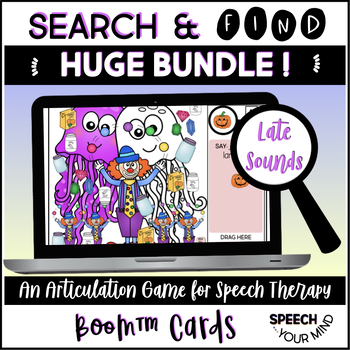 Preview of Articulation Search & Find Boom Cards™ | Articulation Games Late Sounds Bundle