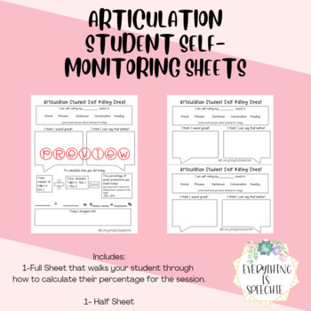 Preview of Articulation-Student Self-Monitoring Sheets