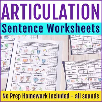 Preview of Sentence Level Articulation Activities for R, S, Z, TH, L, S-blends, SH, CH, etc