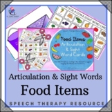 Articulation & Sight Word Cards with Visual Cues - Food Items