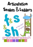 Articulation Snakes & Ladders 's', 'f' & 'sh' initial
