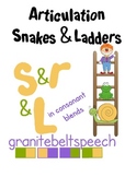 Articulation Snakes & Ladders 's', 'r' & 'L' blends