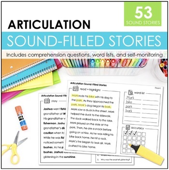 Preview of Articulation Sound Stories | Comprehension and Word Lists