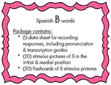 Articulation: Spanish B words
