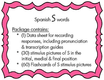 Preview of Articulation: Spanish S words