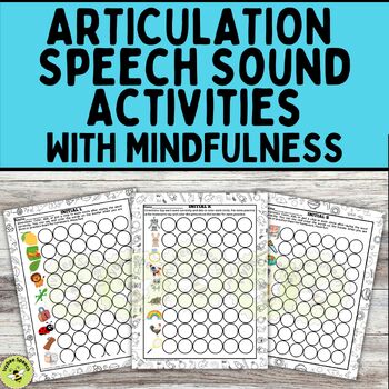 Preview of Articulation Speech Therapy Mindfulness Activities Printables