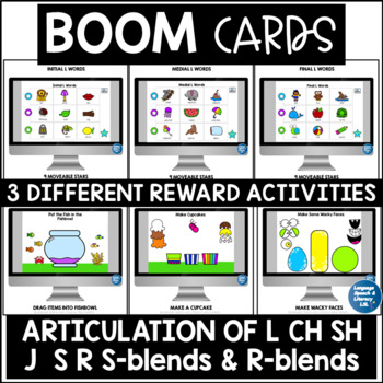 Preview of Articulation Activities for Speech Therapy, Boom Cards, Preschool