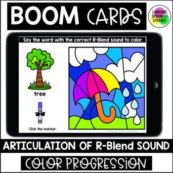 Preview of Articulation Speech Therapy Boom Cards for R Blends