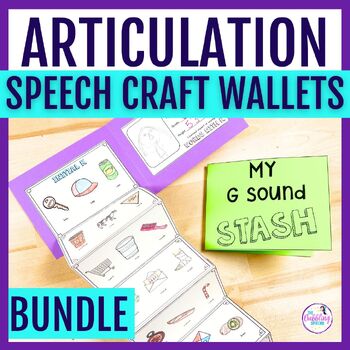 Preview of Articulation Craft Wallets for Speech Therapy W/ R, L, S, SH, CH, TH, & More!
