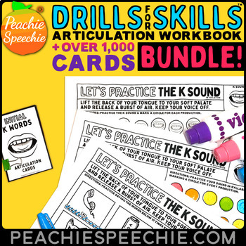 Preview of Articulation Speech Therapy Drills and Flashcards Bundle by Peachie Speechie