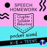 Articulation Speech Therapy Homework: Cluster & Syllable R