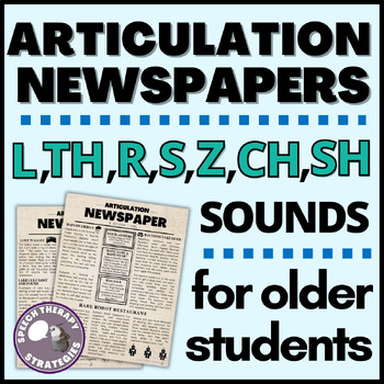 Preview of Articulation Activity Newspapers | TH, R, S, Z, L, CH, & SH Sounds | Speech
