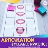 FREE Syllable Level Articulation Activity Worksheet