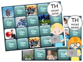 Preview of Articulation TH Voiced Memory Games - Digital - Teletherapy