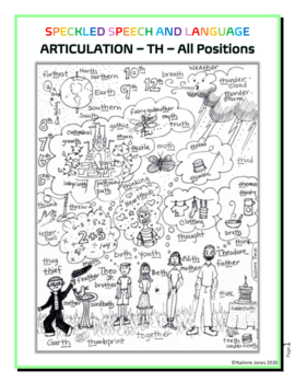 Articulation - TH Words - Coloring Sheet - Phonology - Vocab | TpT