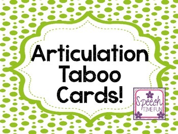 Preview of Articulation Taboo Cards