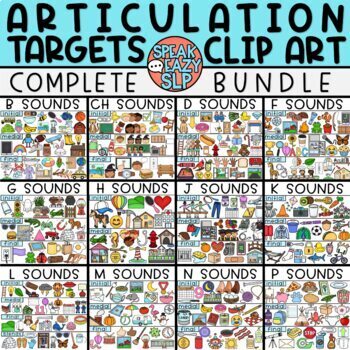 Preview of Articulation Targets Clip Art COMPLETE BUNDLE for Speech Therapy + Phonics