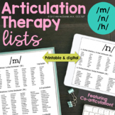 Articulation Therapy Lists for M , N & H Phonemes Coarticulation