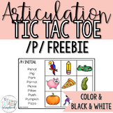 Articulation Tic Tac Toe Game for /p/ sound- Freebie