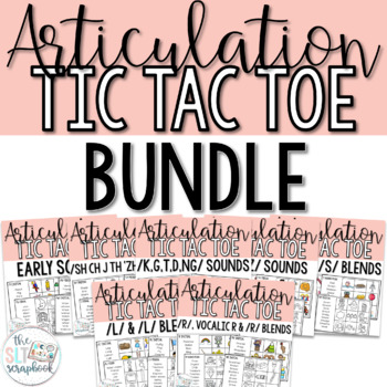 Preview of Articulation Game for Speech Therapy- Tic Tac Toe Bundle- Distance Learning SLP