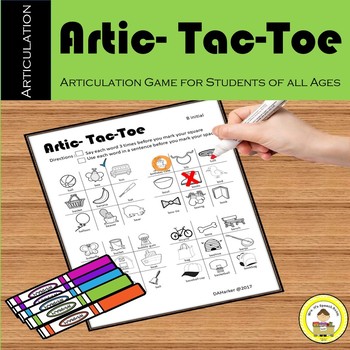 Preview of Articulation Tic Tac Toe Speech Therapy Game and Homework