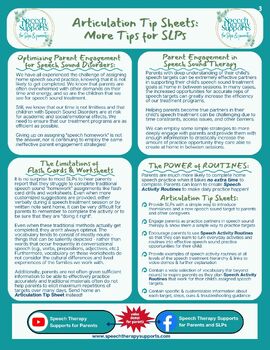 Preview of Articulation Tip Sheets for Speech Therapy: The Complete Collection