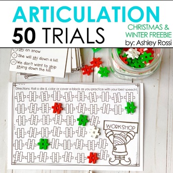 Preview of Articulation Trials for CHRISTMAS & WINTER: 50 Challenge FREEBIE!