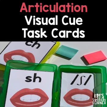 Preview of Articulation Visual Cue Task Cards | Speech Sound Cards | Syllable Shapes