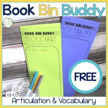 Preview of Articulation & Vocabulary Carryover | Book Bin Buddy | Push-In Speech | FREE