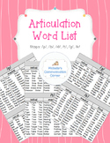 Articulation Word List - Stop Phonemes *Freebie*