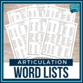 No Prep Articulation Word Lists - 21 Sounds Lists & Monthl