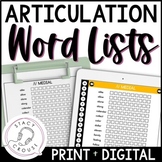 Articulation Word Lists for Speech Therapy Interactive Pra