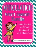 Articulation Word Searches- All Speech Sounds!