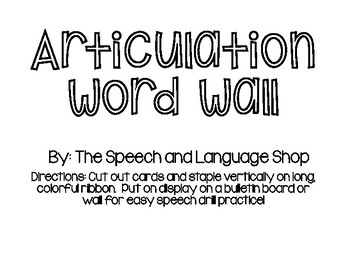 Preview of Articulation Word Wall