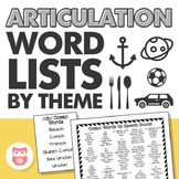 Articulation Word Lists by Theme for Speech and Language Therapy