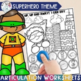 Articulation Worksheets Superheroes Theme