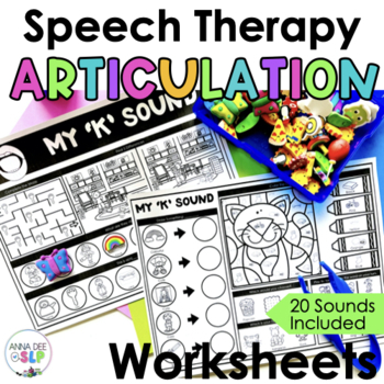 Preview of Articulation Worksheets for Speech Therapy Homework
