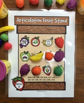 Articulation & Language Fruit Stand Game Companion Mats for Speech + BOOM  Cards